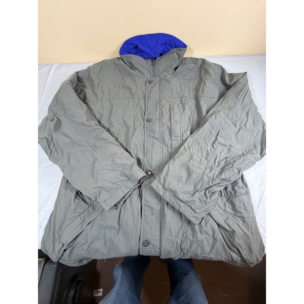 Eddie Bauer Gore-Tex Jacket Mens L Green Vintage Mountain Parka Waterproof Coat